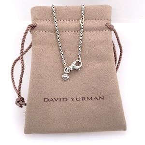 David Yurman Round Box Chain Adjustable Sterling Silver 17" To 18" In Necklace